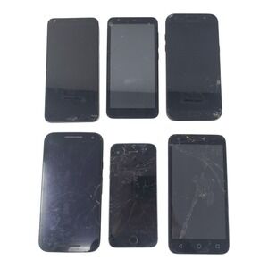 Lot of 6 Smartphones for Parts Repair Apple iPhone Samsung LG Motorola ZTE